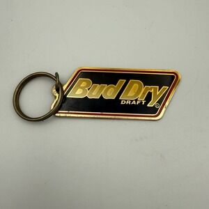 Vintage Bud Dry Draft Metal‎ Keychain EUC